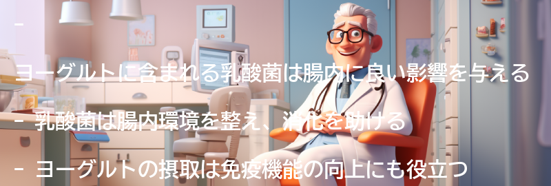 ヨーグルトの乳酸菌が腸内に与える効果の要点まとめ